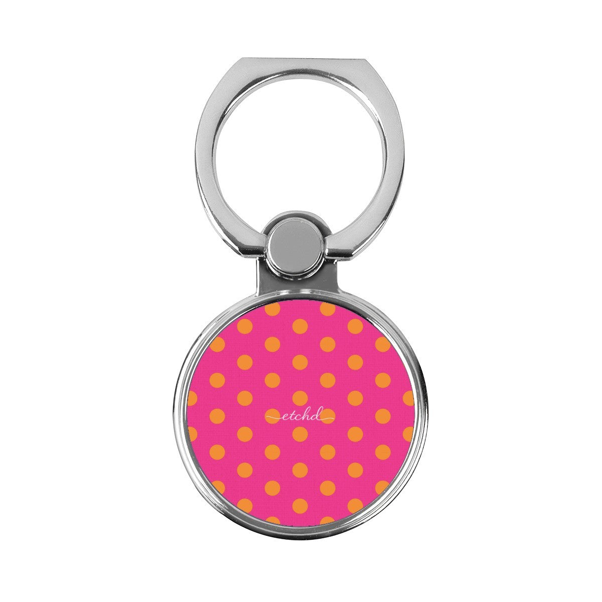 Orange & Pink Polka Dot Classic Ring Holder by etchd
