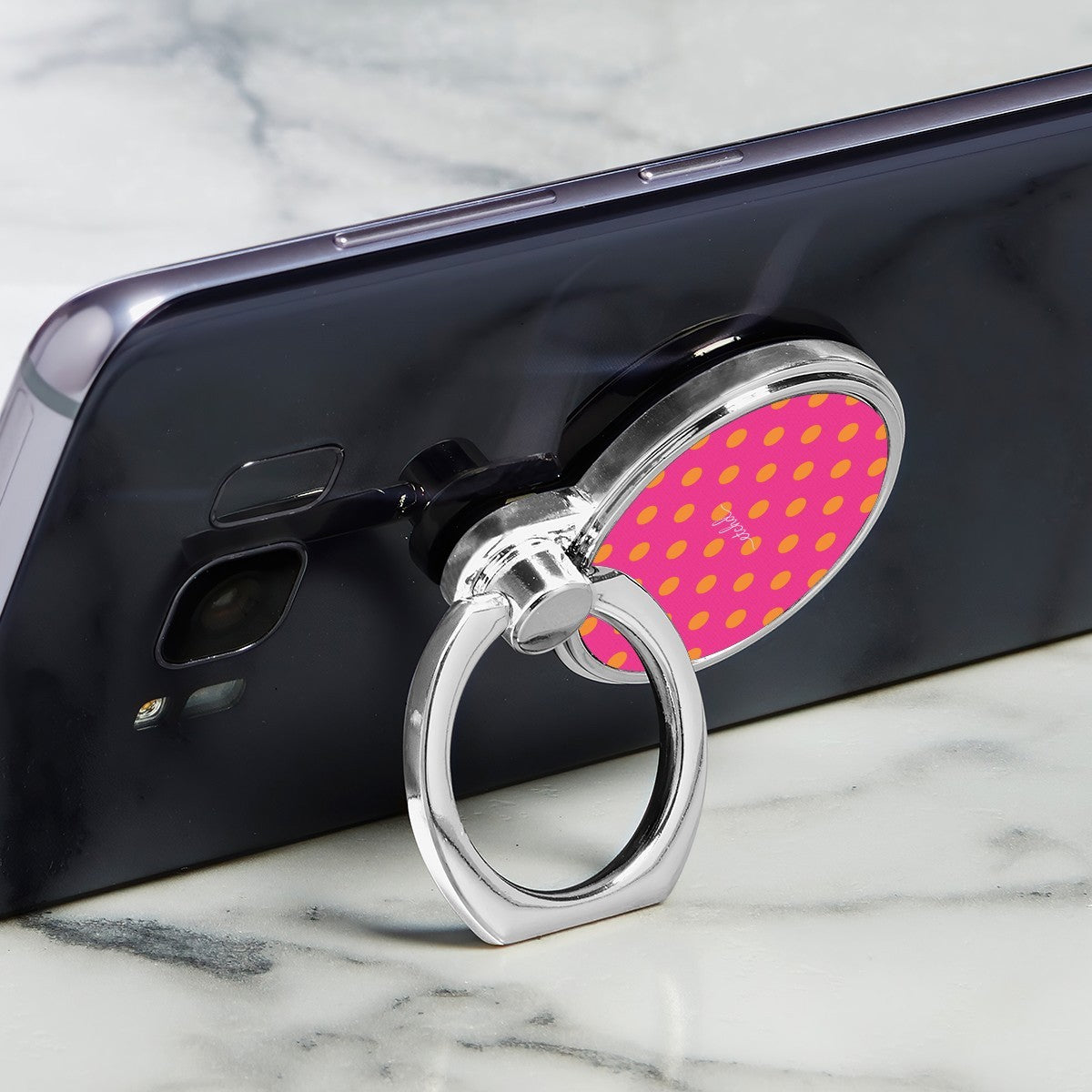 Orange & Pink Polka Dot Classic Ring Holder by etchd, view 2