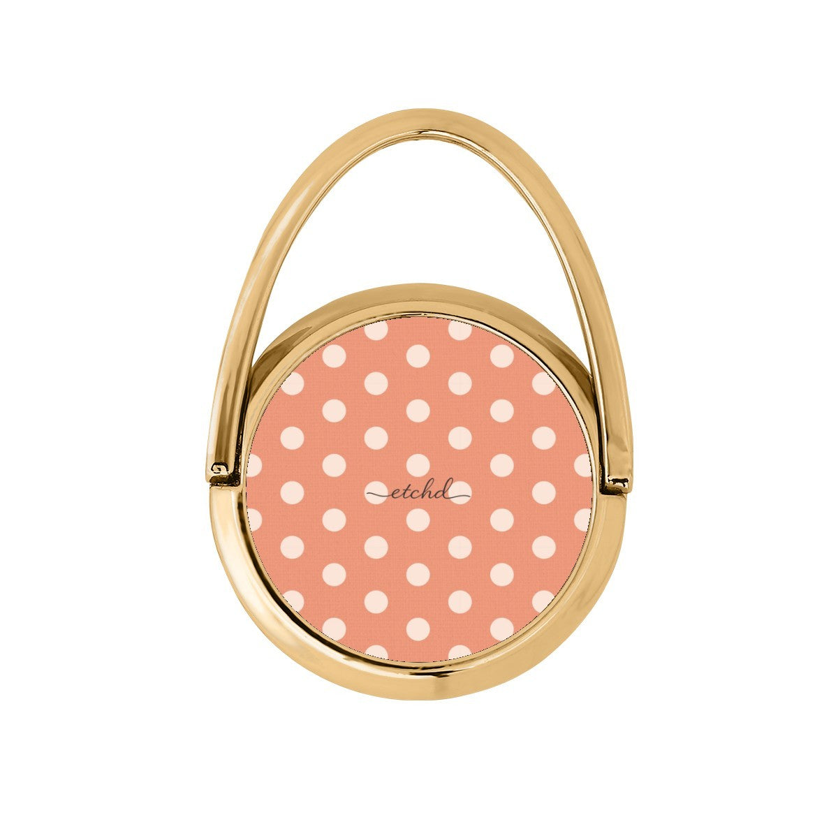 Cream & Coral Polka Dot Hoop Ring Holder by etchd