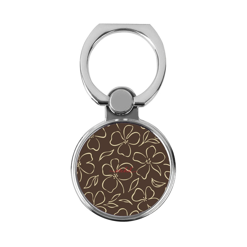 Butter & Brown Floral Classic Ring Holder-zoom-