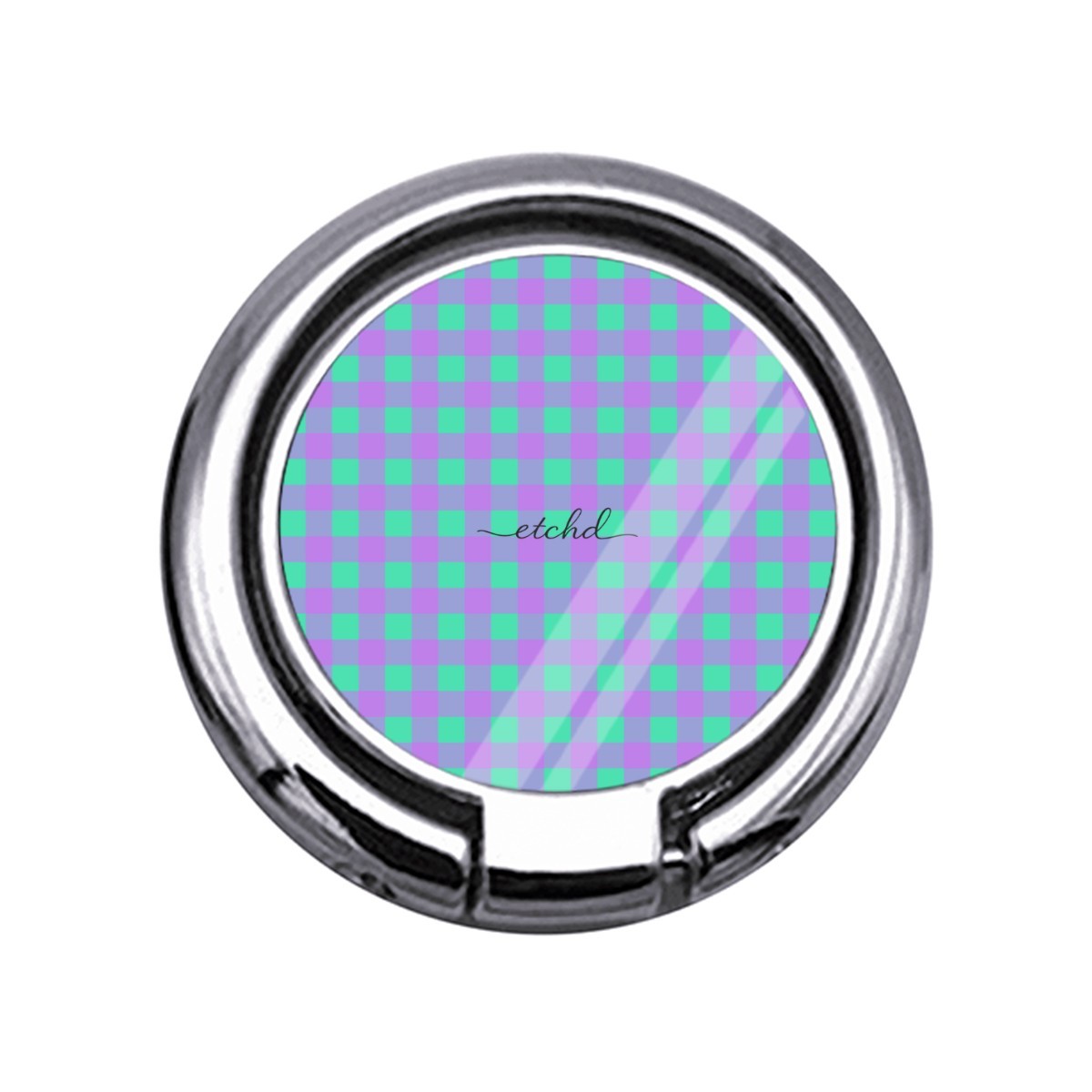 Hypermint & Lilac Gingham Slim Ring Holder by etchd