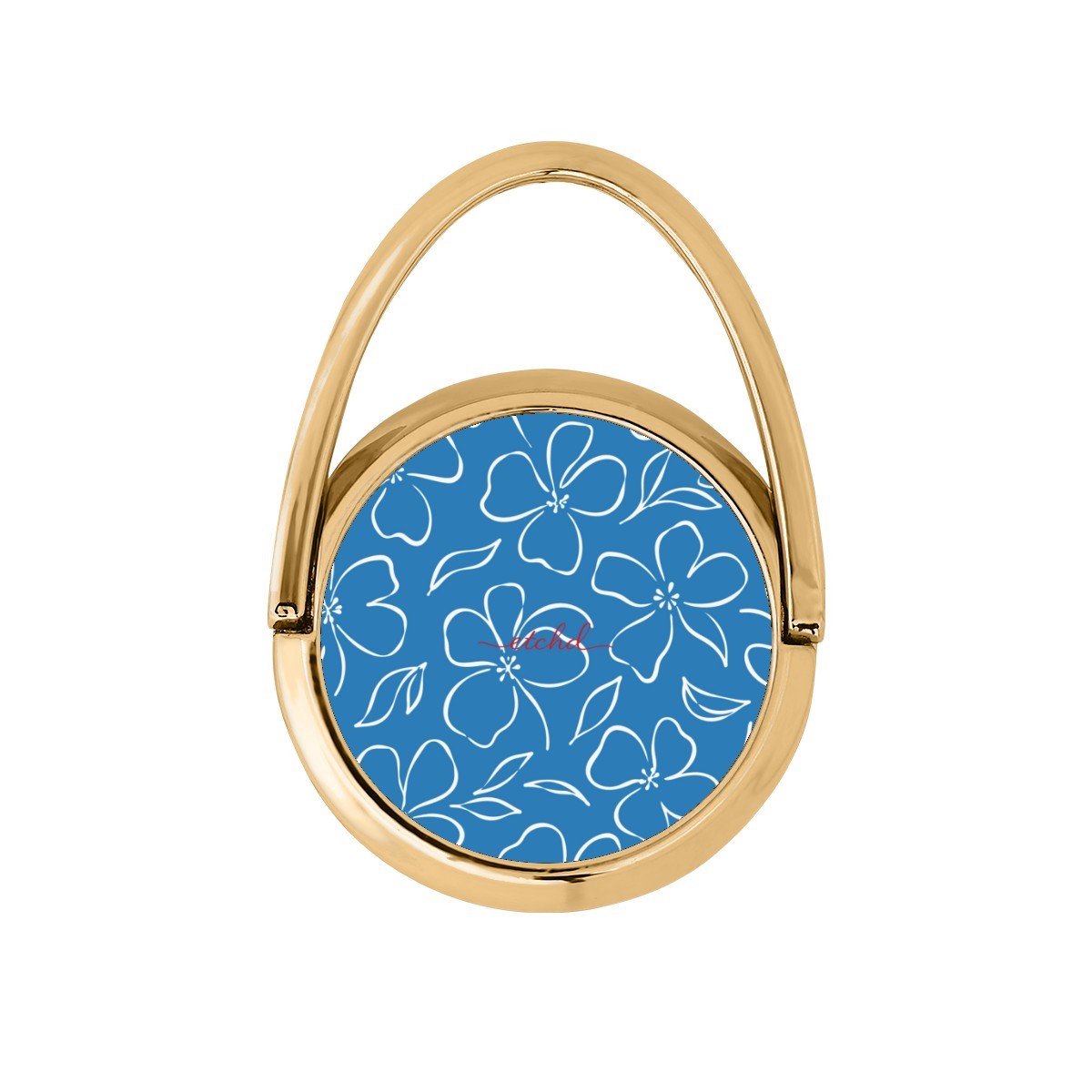 Cerulean & White Floral Hoop Ring Holder by etchd