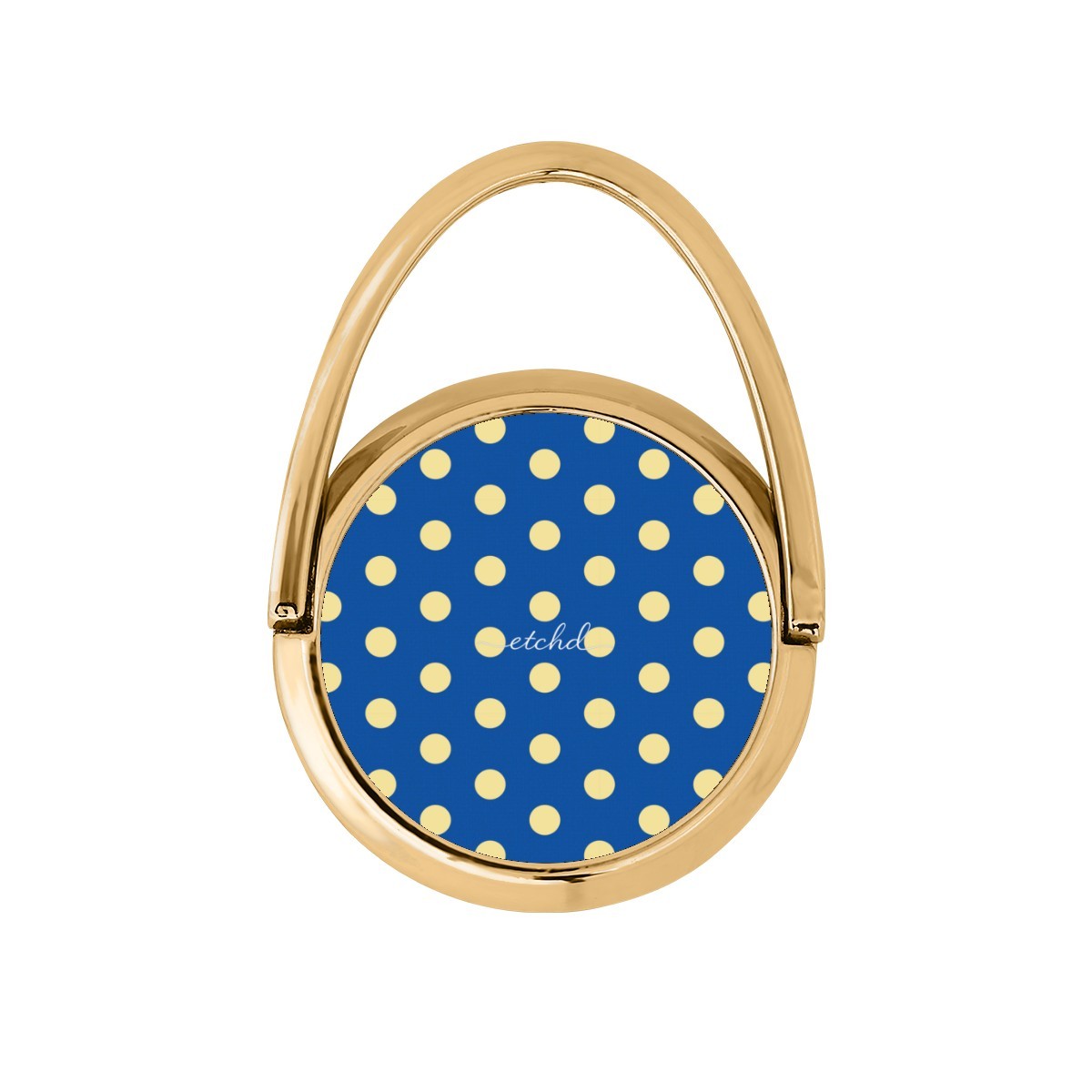 Butter & Cobalt Polka Dot Hoop Ring Holder by etchd