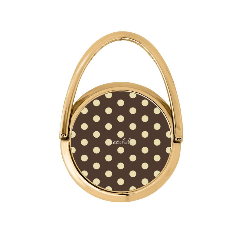 Brown & Butter Polka Dot Hoop Ring Holder-zoom-
