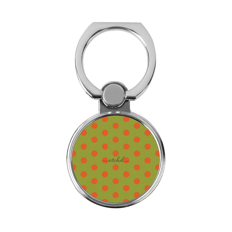 Persimmon & Wasabi Polka Dot Anillo soporte clásico para móvil-zoom-