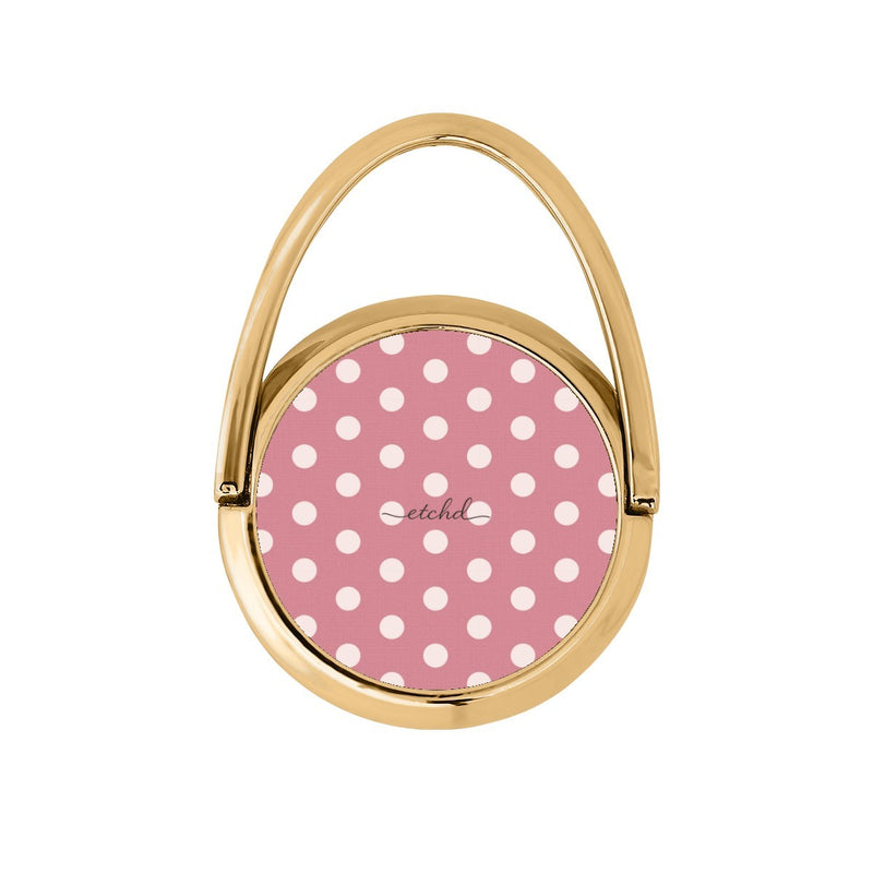 Cream & Blush Polka Dot Anillo soporte giratorio para móvil-zoom-
