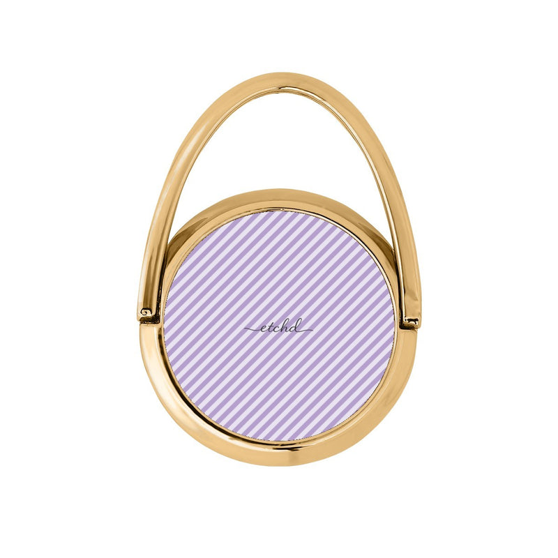 Lilac & Cream Striped Diagonal Anello supporto girevole per telefono-zoom-