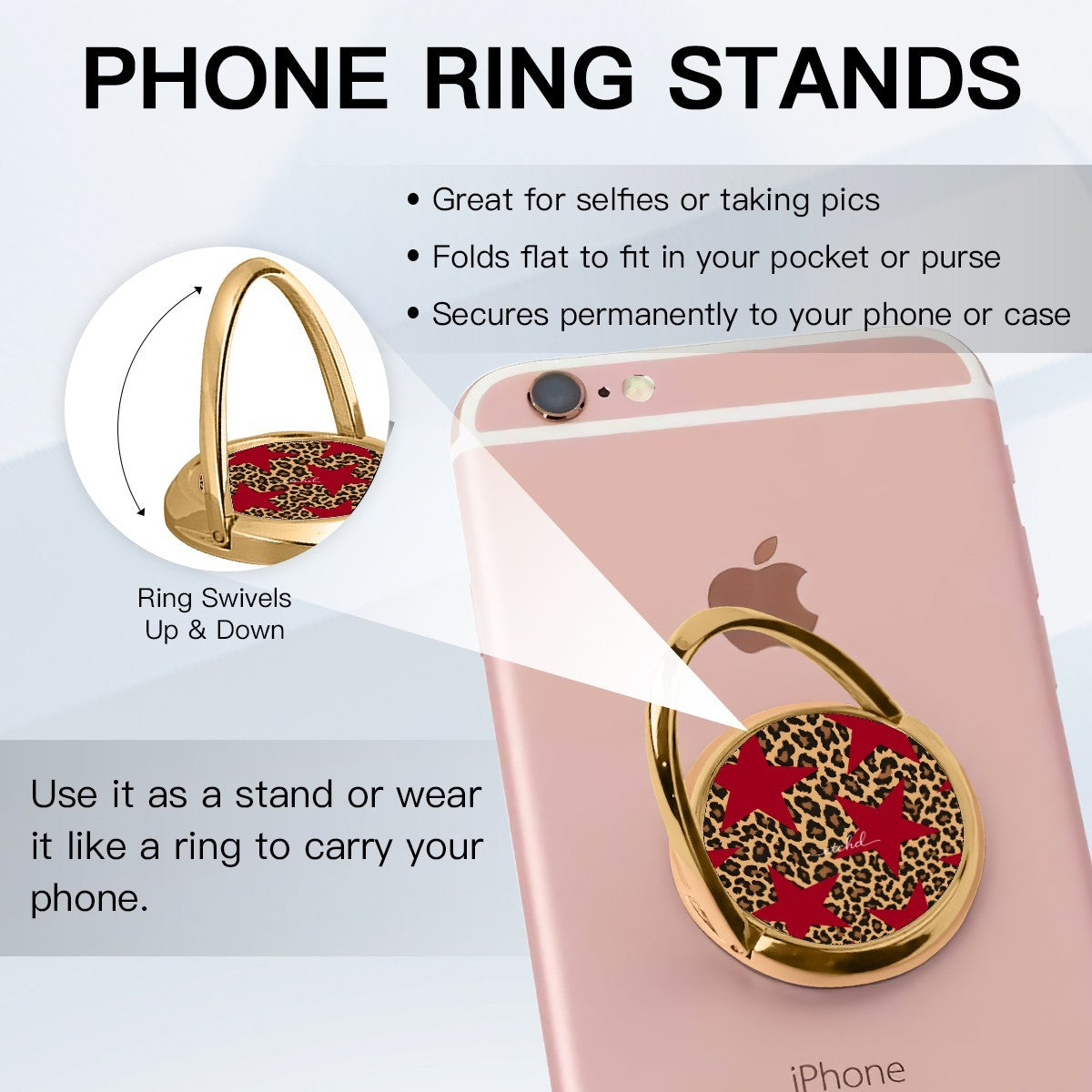Leopard & Red Stars Hoop Ring Holder by etchd, view 4