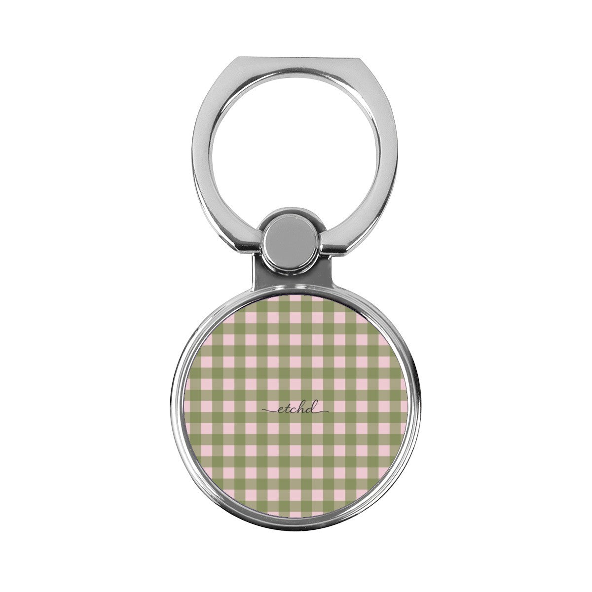 Green & Pink Gingham Classic Ring Holder by etchd