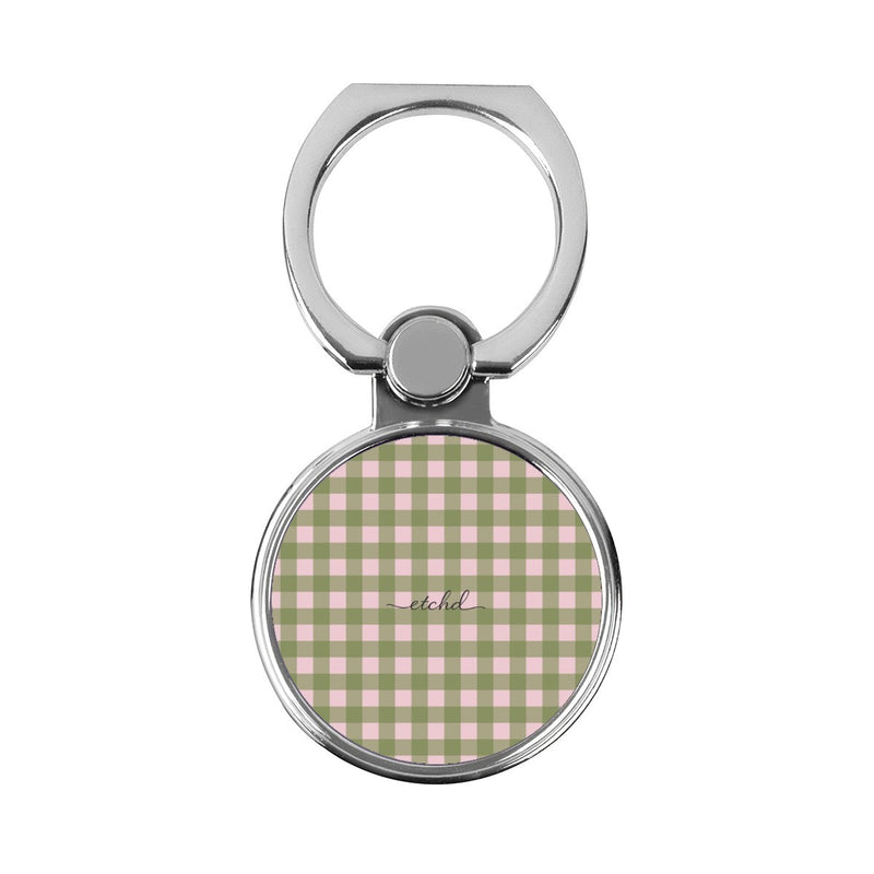 Green & Pink Gingham Classic Ring Holder-zoom-
