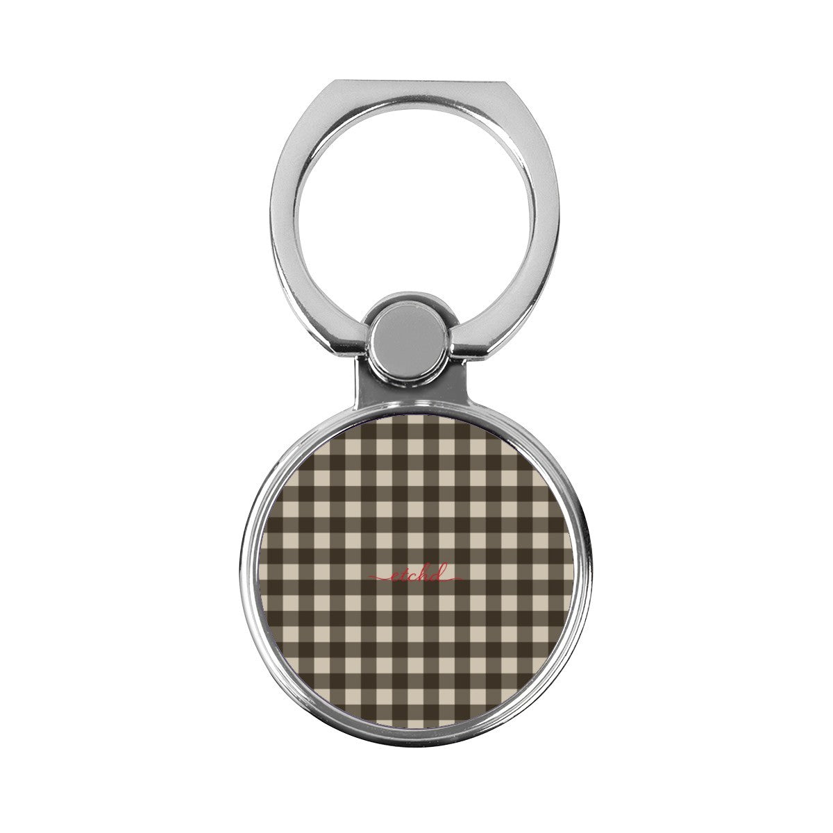 Cream & Brown Gingham Classic Ring Holder by etchd