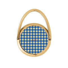 Butter & Cobalt Gingham Hoop Ring Holder by etchd