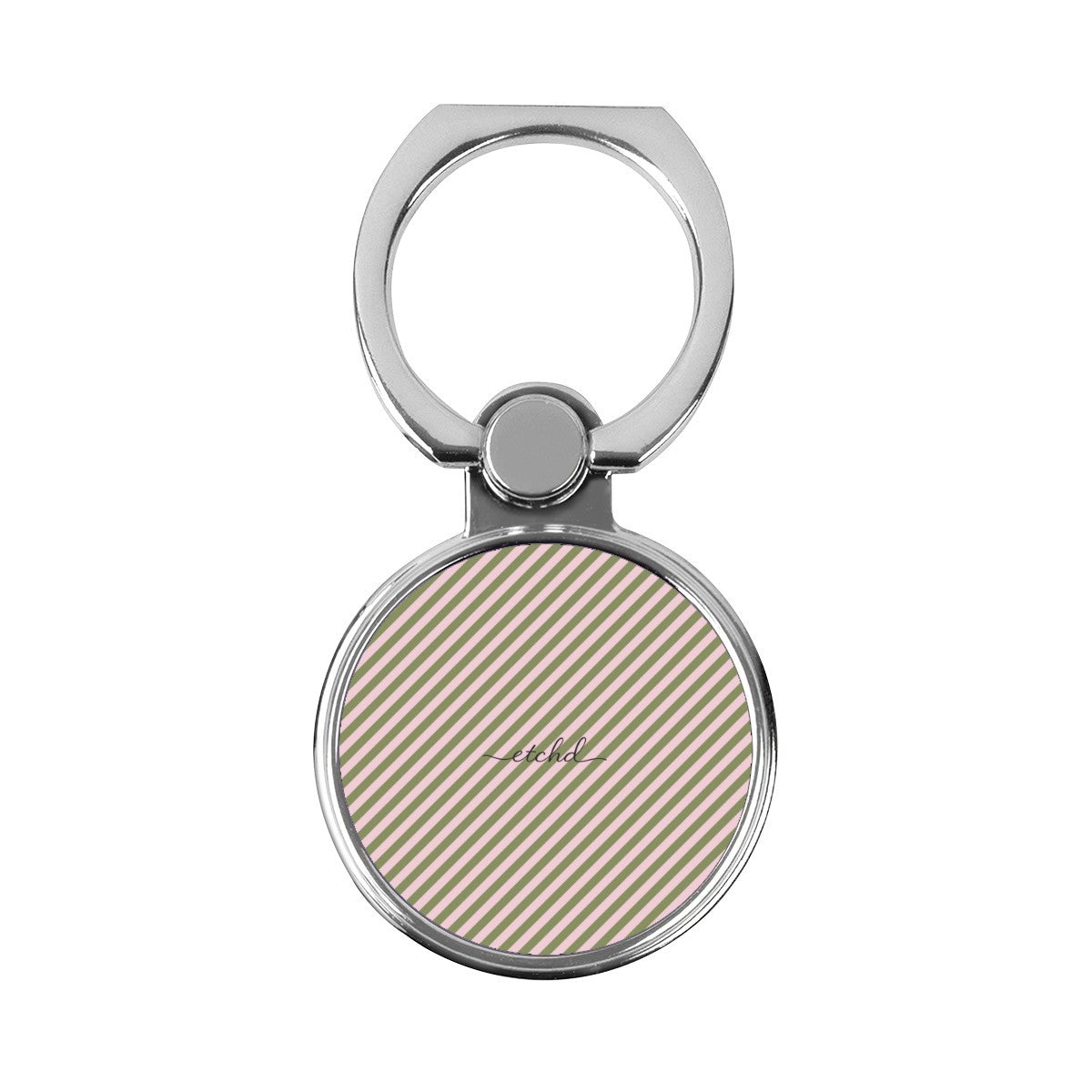 Green & Pink Striped Diagonal Classic Ring Holder by etchd