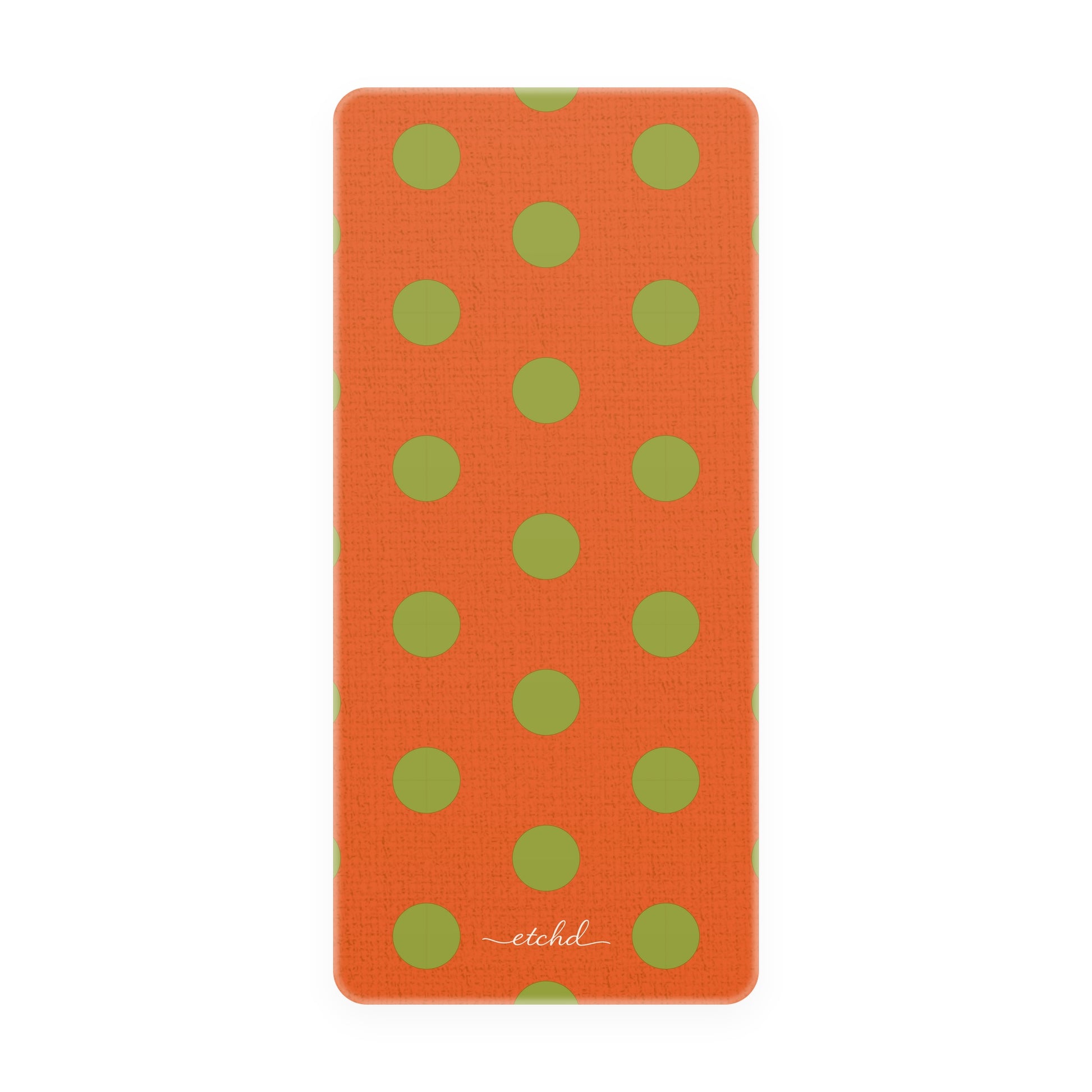 Wasabi & Persimmon Polka Dot Phone Stand by etchd, view 5