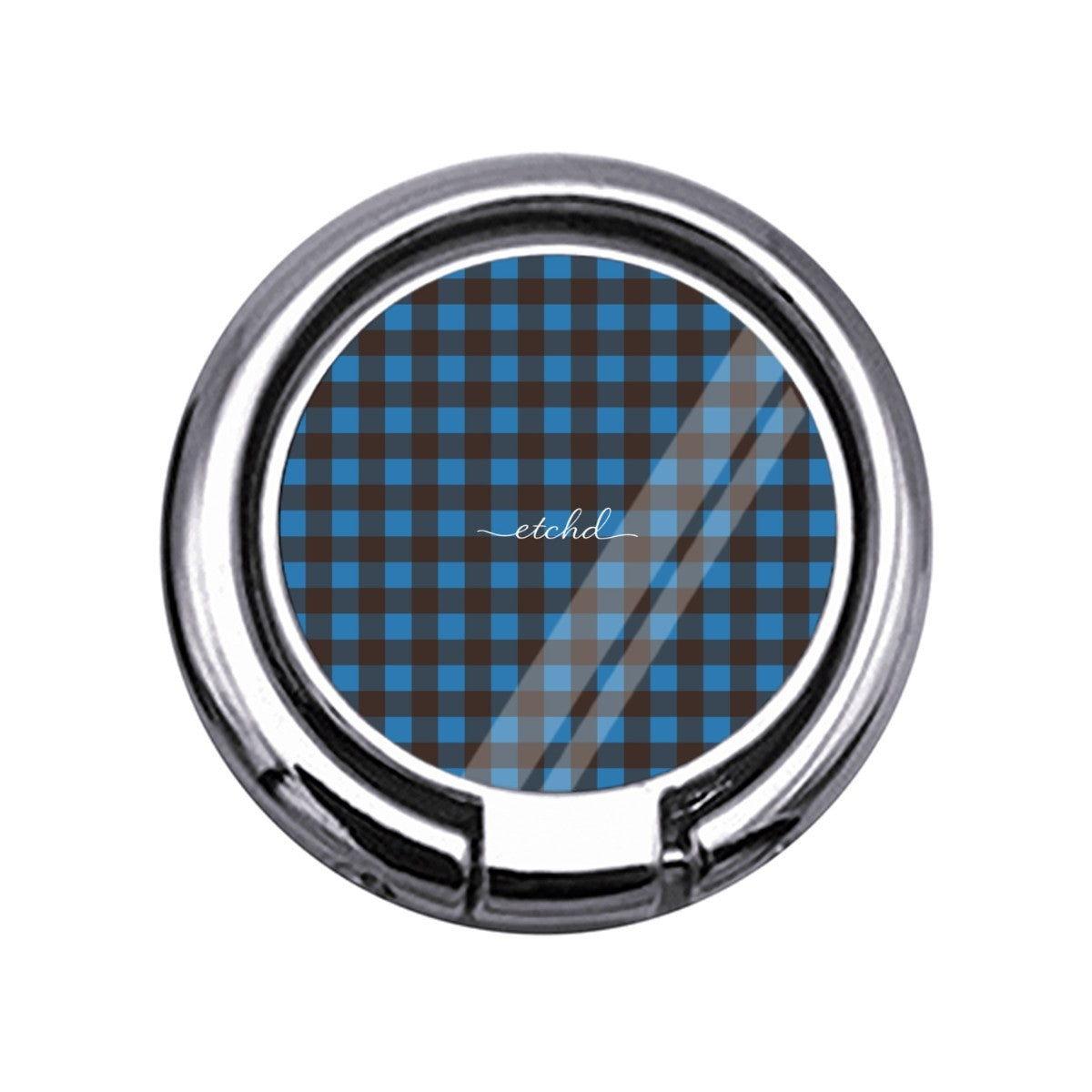 Cerulean & Espresso Gingham Slim Ring Holder by etchd