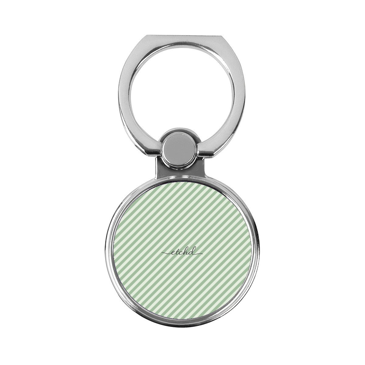 Sage & Cream Striped Diagonal Classic Ring Holder by etchd