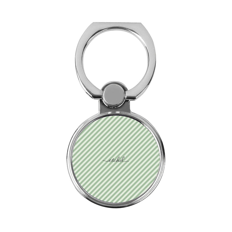 Sage & Cream Striped Diagonal Classic Ring Holder-zoom-