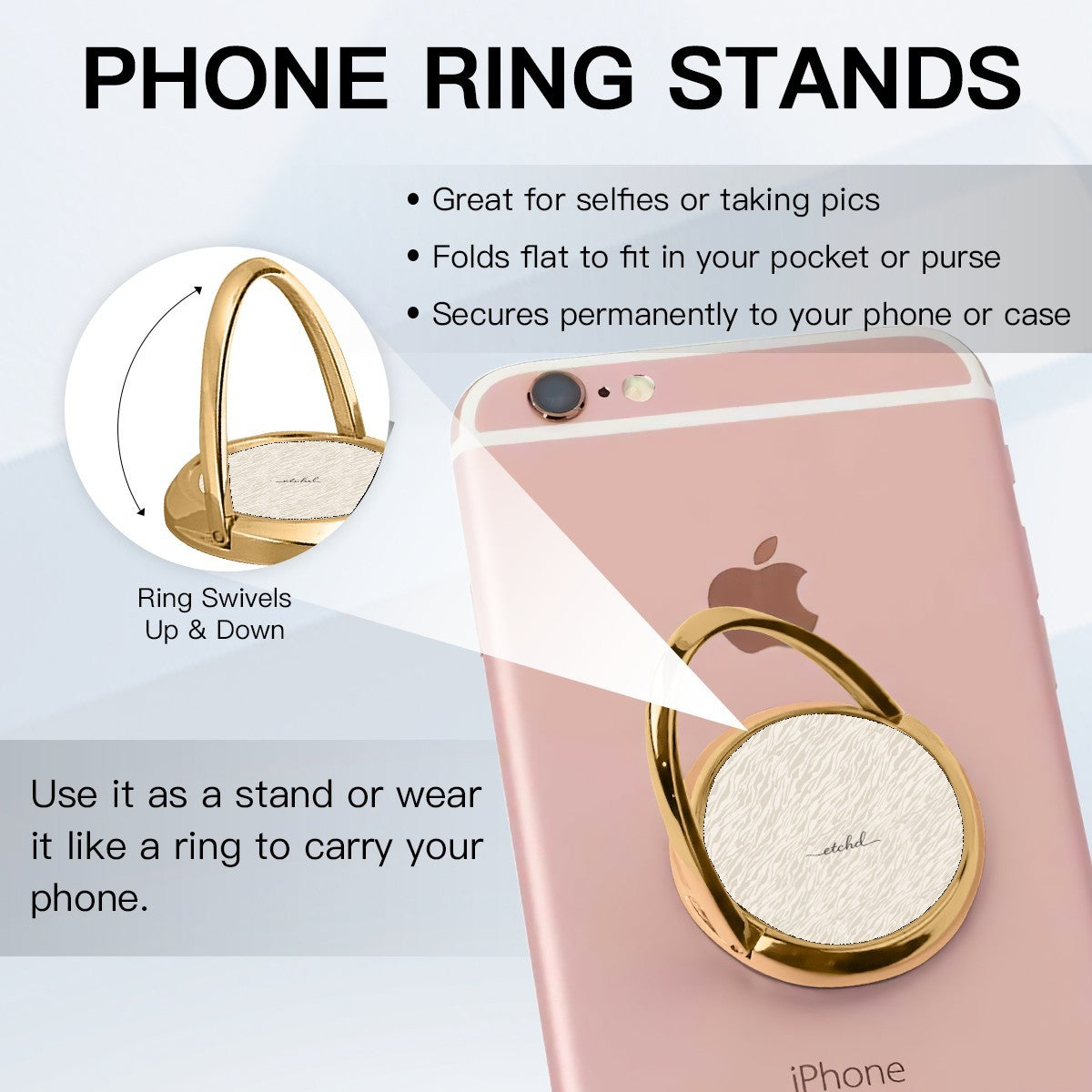 Beige Zebra Hoop Ring Holder by etchd, view 4