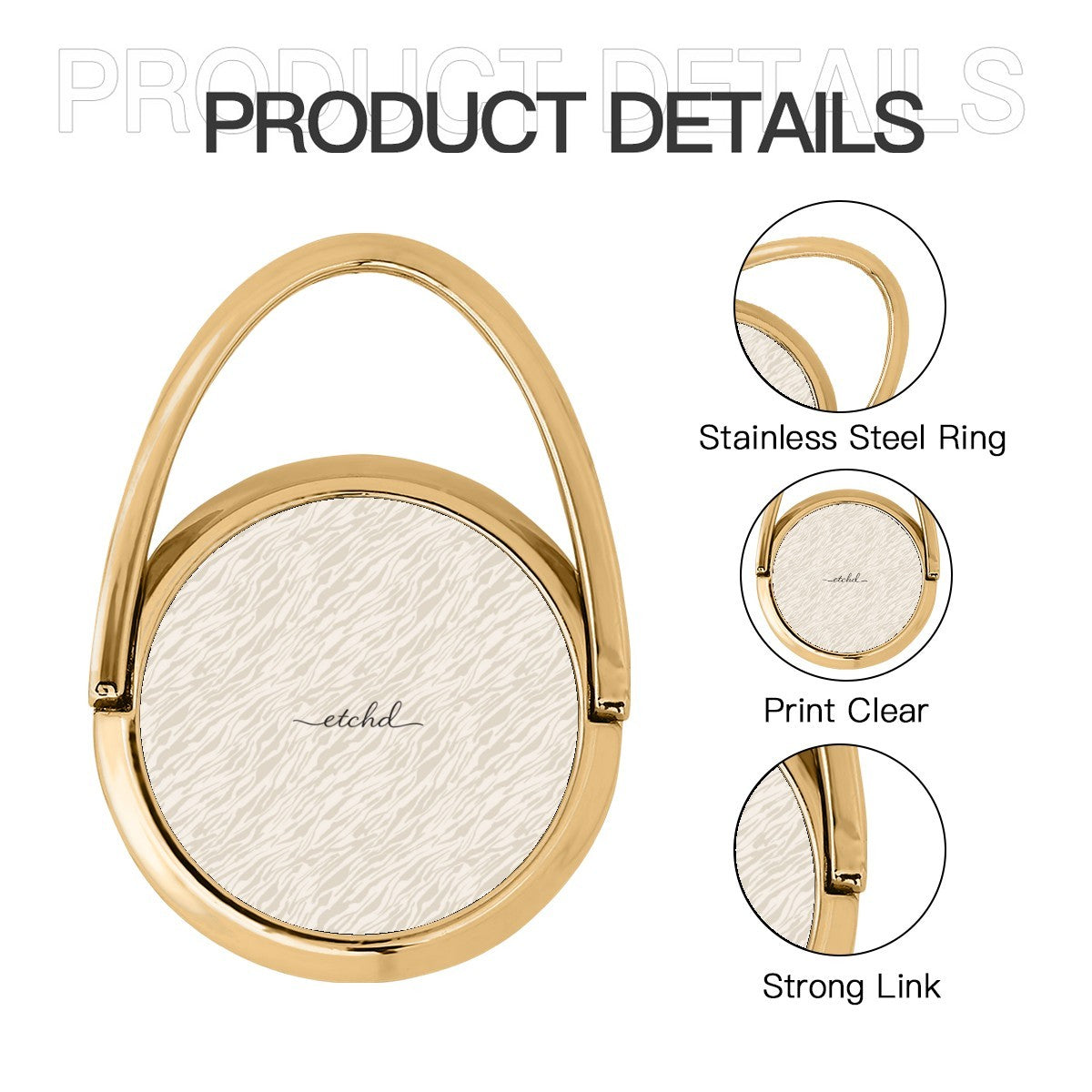Beige Zebra Hoop Ring Holder by etchd, view 5