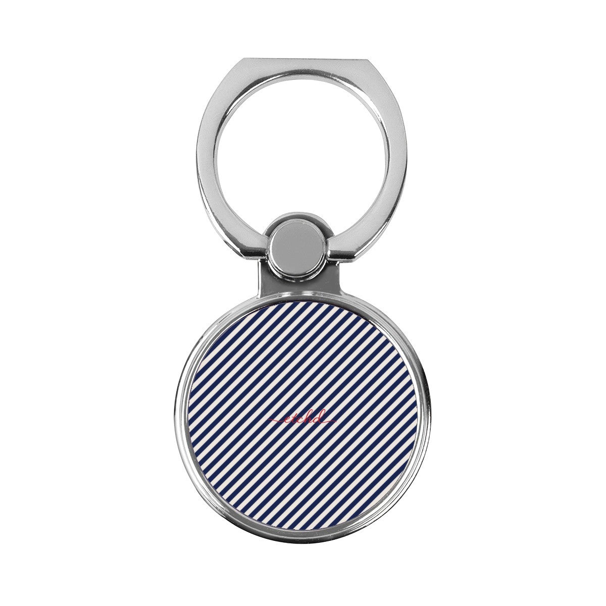 Navy & Cream Striped Diagonal Classic Ring Holder by etchd