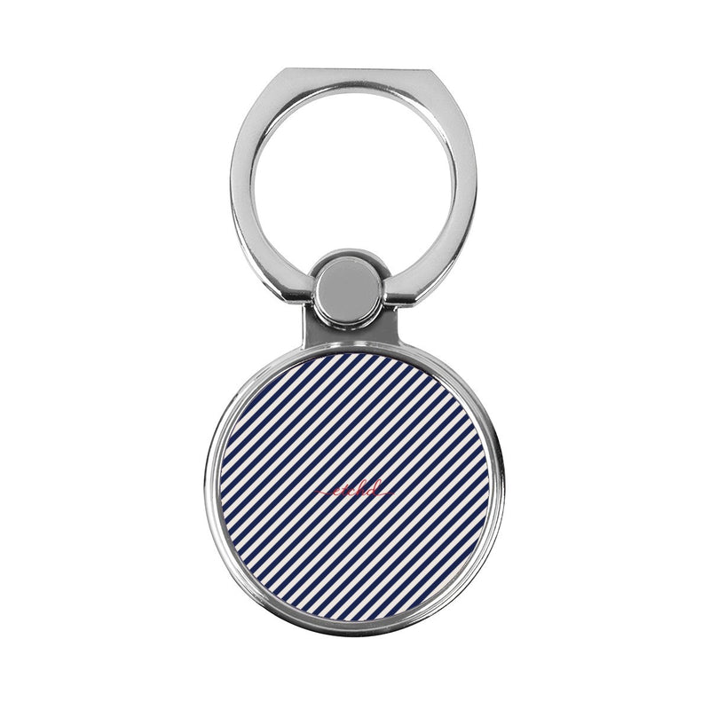 Navy & Cream Striped Diagonal Classic Ring Holder-zoom-