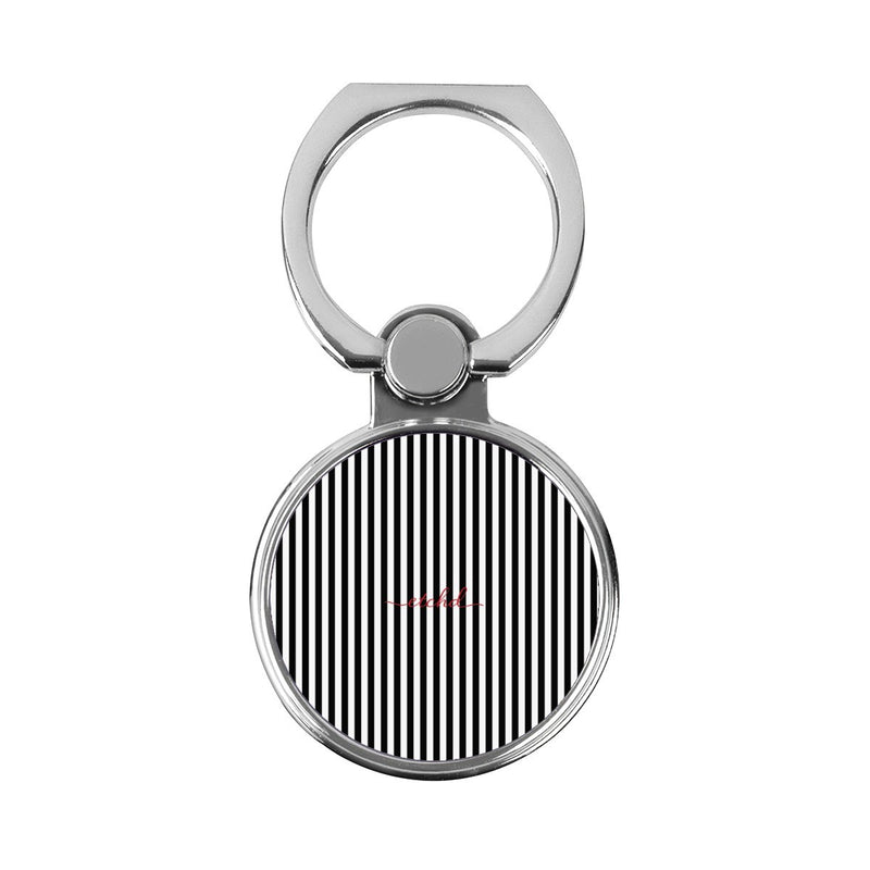 Black & White Striped Classic Ring Holder-zoom-