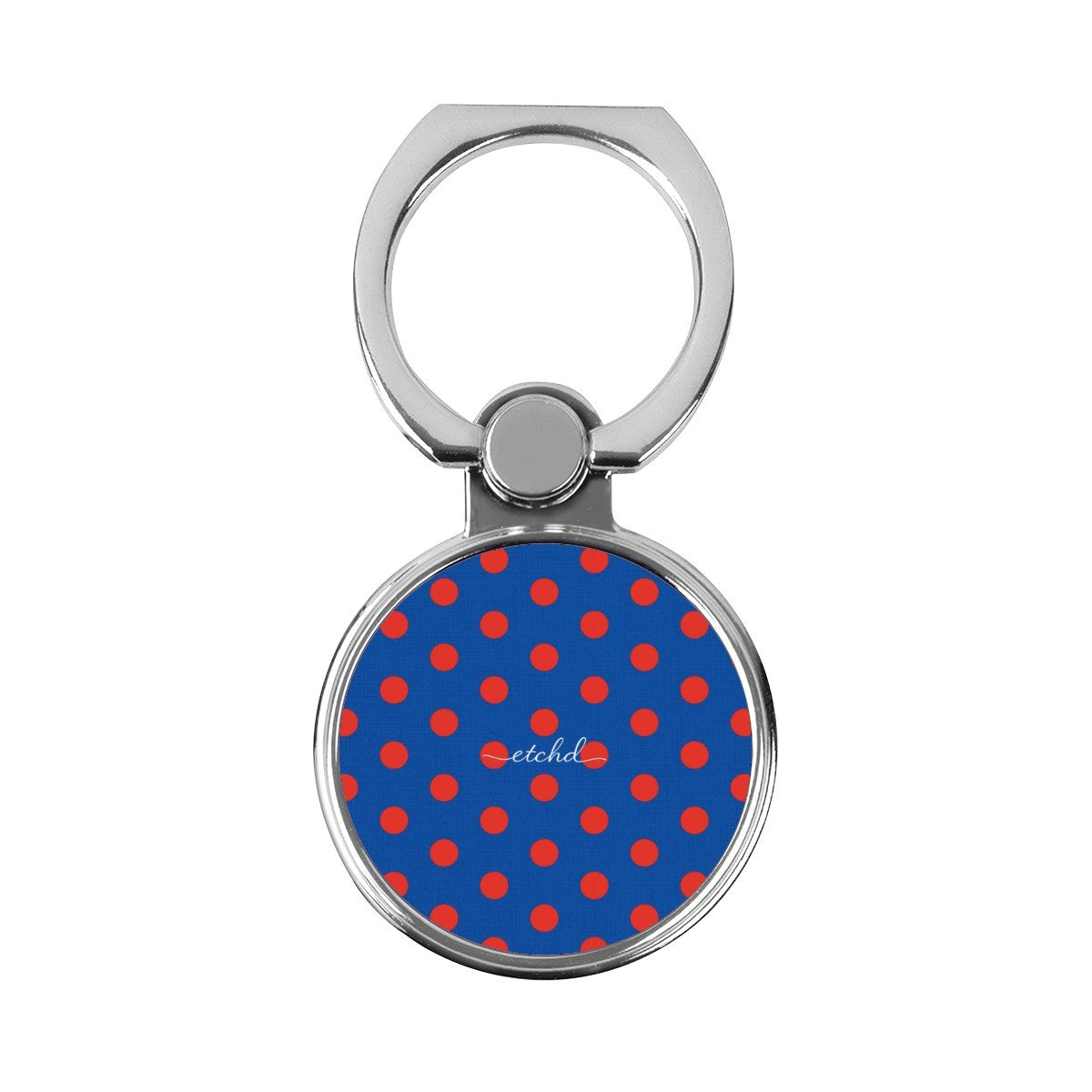 Poppy & Cobalt Polka Dot Classic Ring Holder by etchd