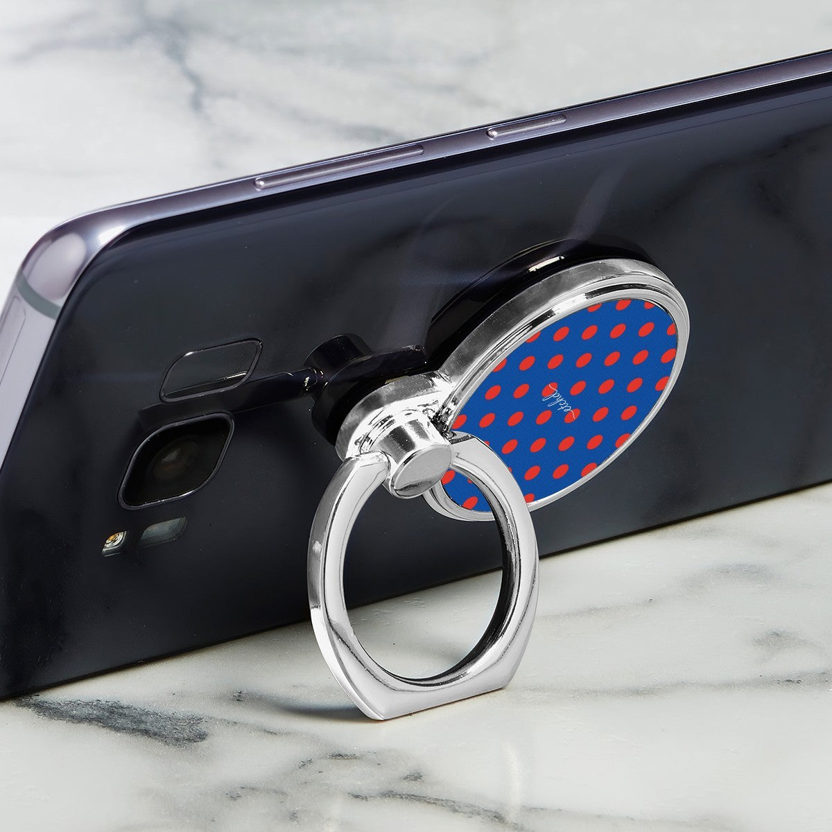 Poppy & Cobalt Polka Dot Classic Ring Holder by etchd, view 2