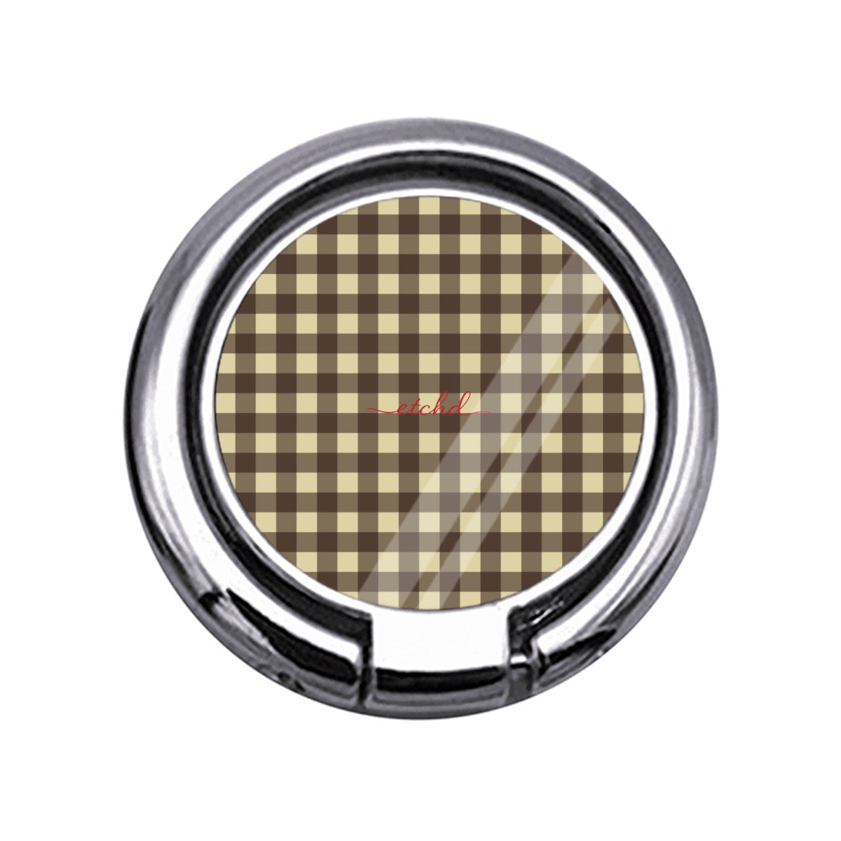 Butter & Brown Gingham Slim Ring Holder by etchd