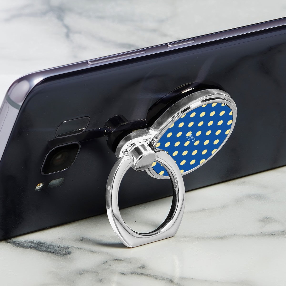 Butter & Cobalt Polka Dot Classic Ring Holder by etchd, view 2