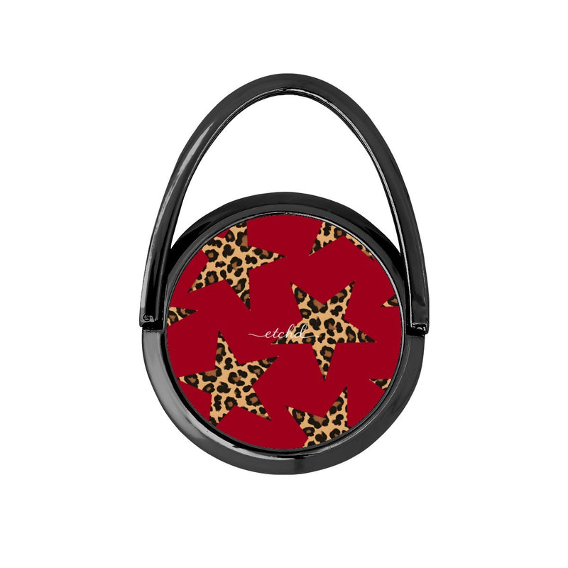 Red & Leopard Stars Drehbare Ring Handyhalterung-zoom-