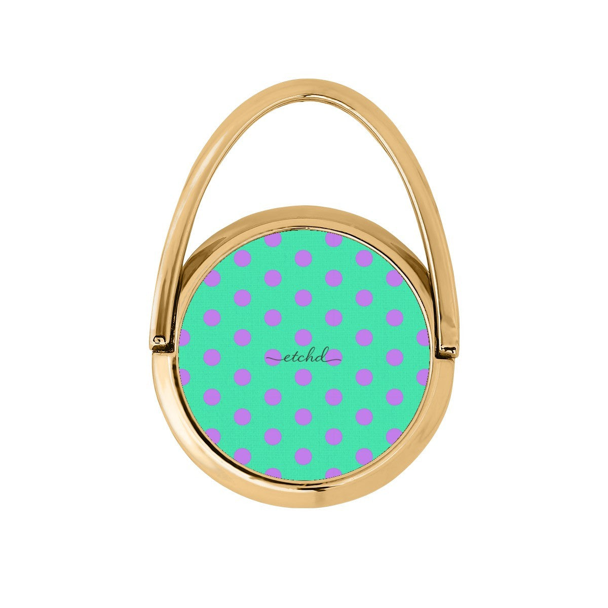 Lilac & Hypermint Polka Dot Hoop Ring Holder by etchd