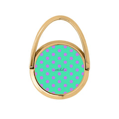 Lilac & Hypermint Polka Dot Hoop Ring Holder by etchd