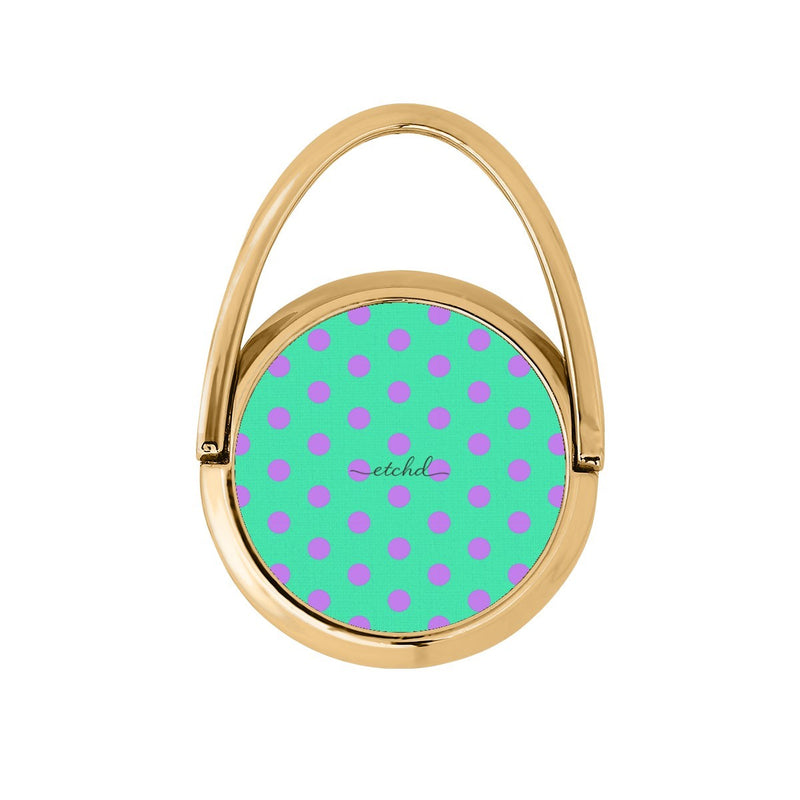 Lilac & Hypermint Polka Dot Hoop Ring Holder-zoom-