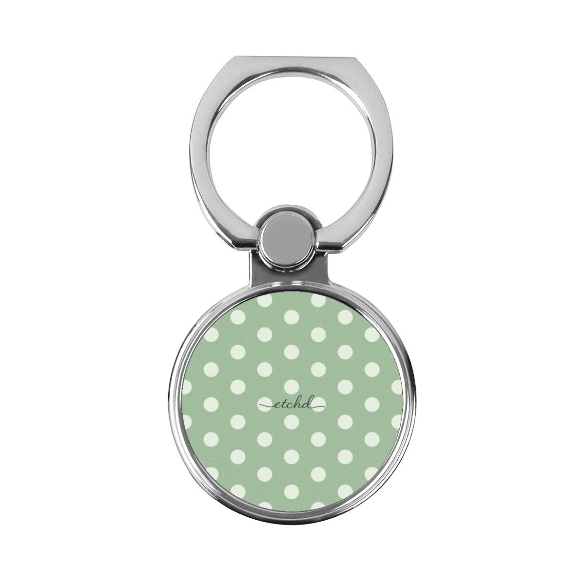 Cream & Sage Polka Dot Classic Ring Holder by etchd