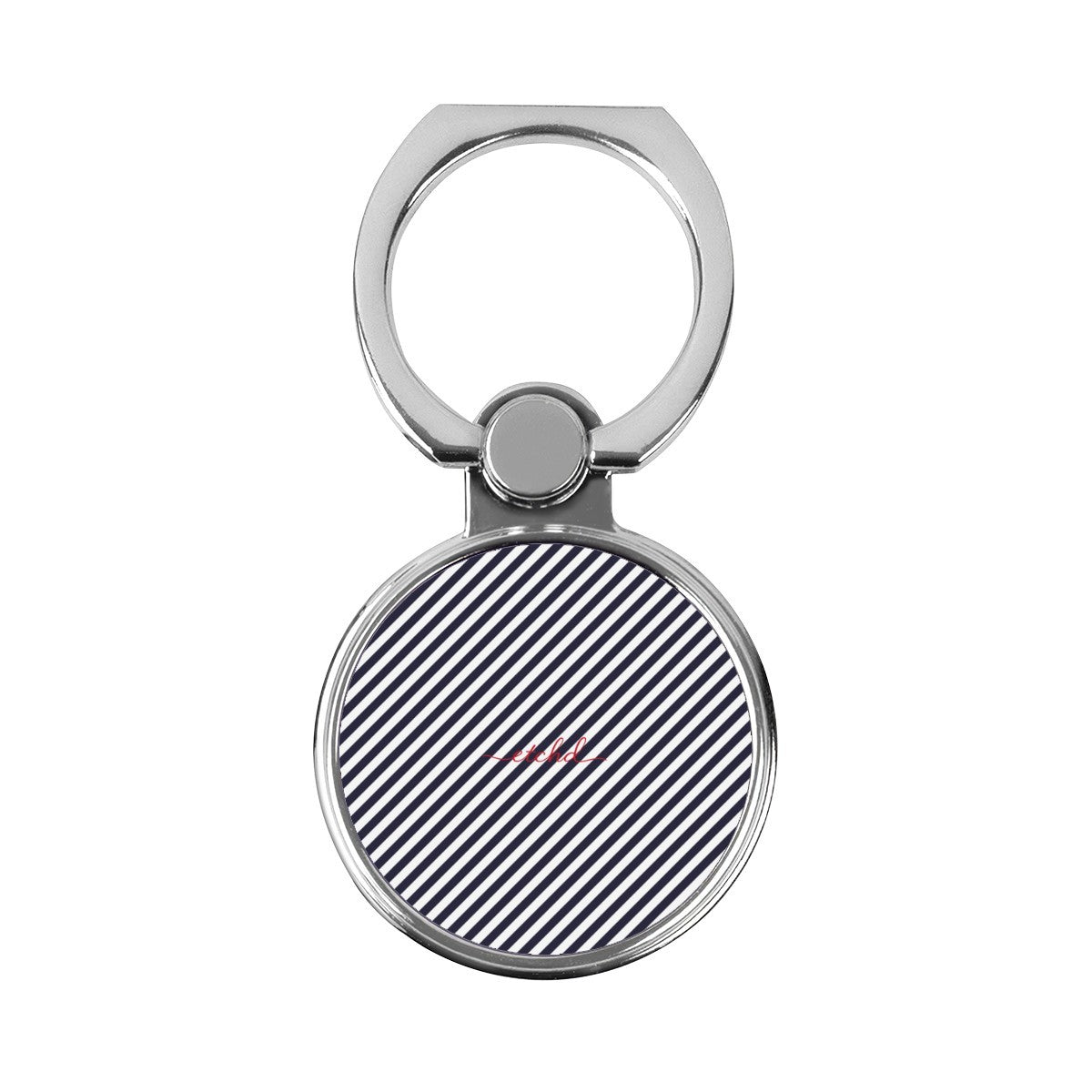 Navy & White Striped Diagonal Classic Ring Holder by etchd