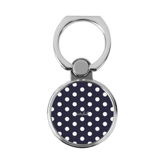 White & Navy Polka Dot Classic Ring Holder by etchd