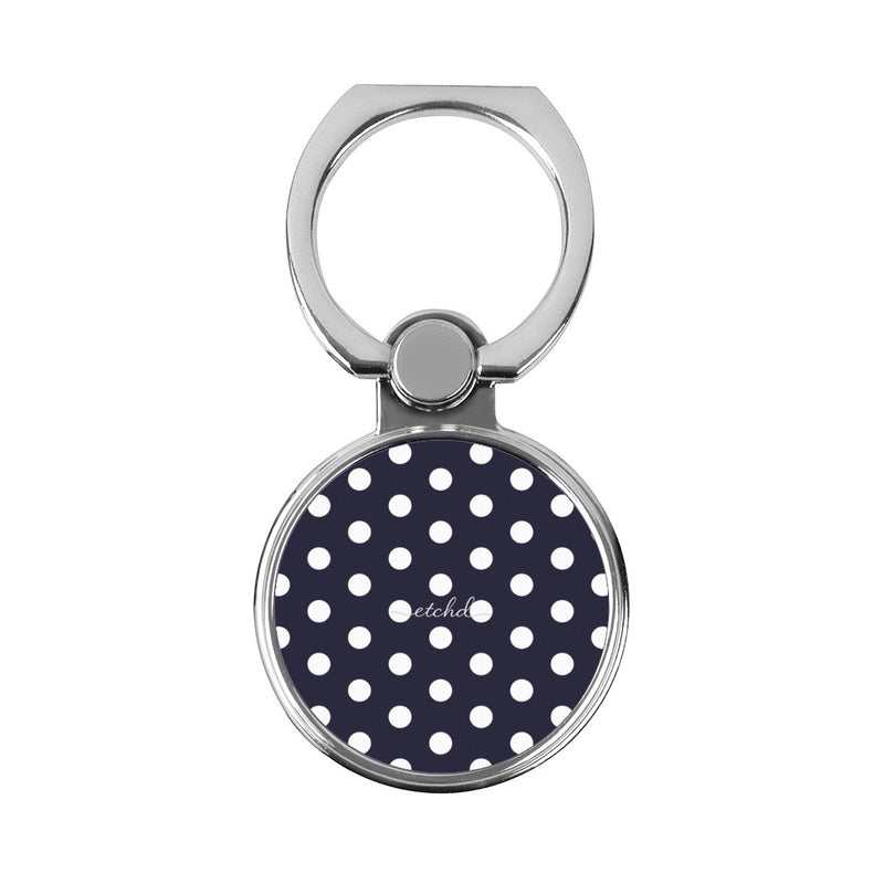 White & Navy Polka Dot Classic Ring Holder-zoom-