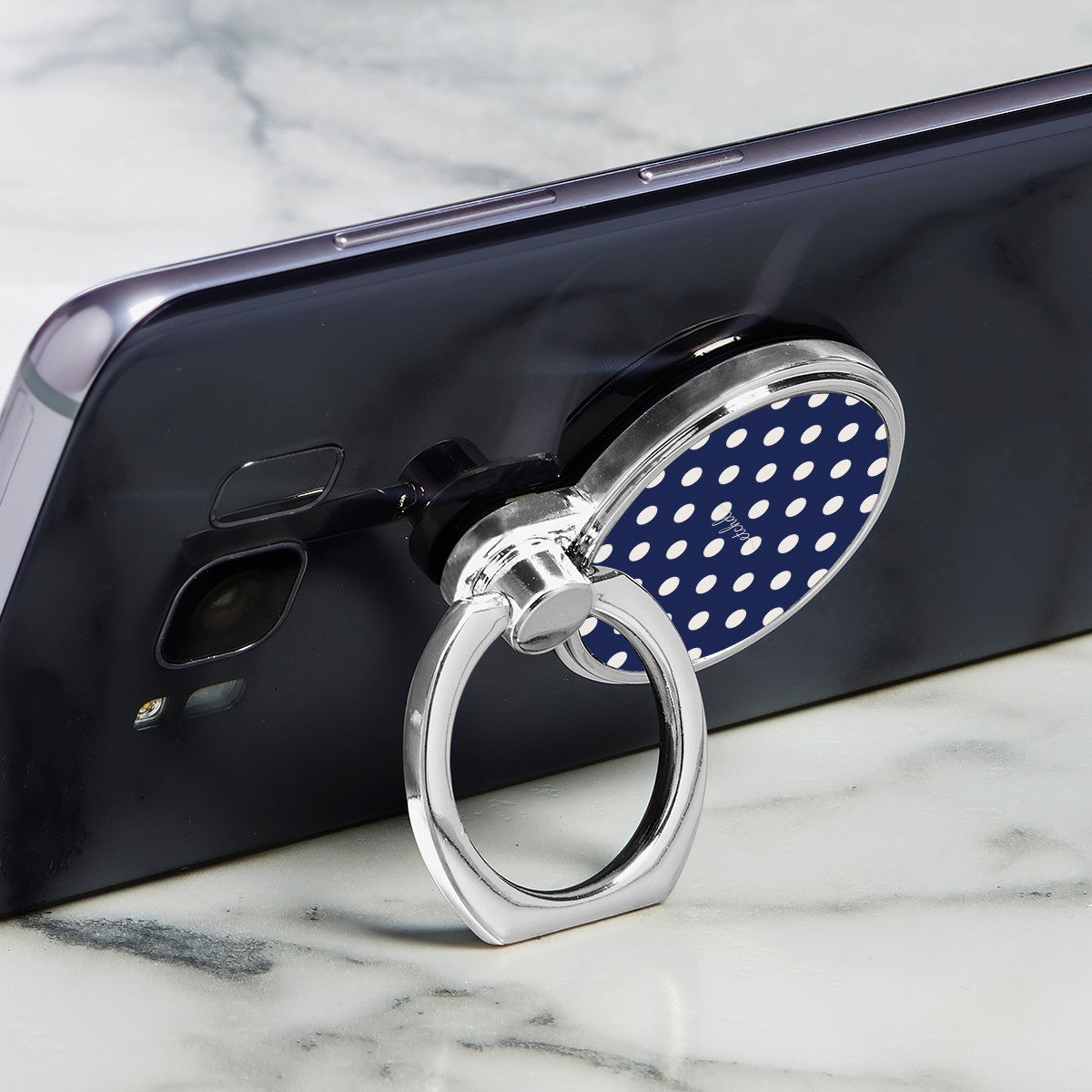 Cream & Navy Polka Dot Classic Ring Holder by etchd, view 2