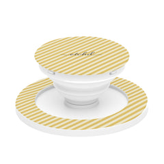 Butter & Cream Striped Diagonal Phone Grip And Stand by etchd