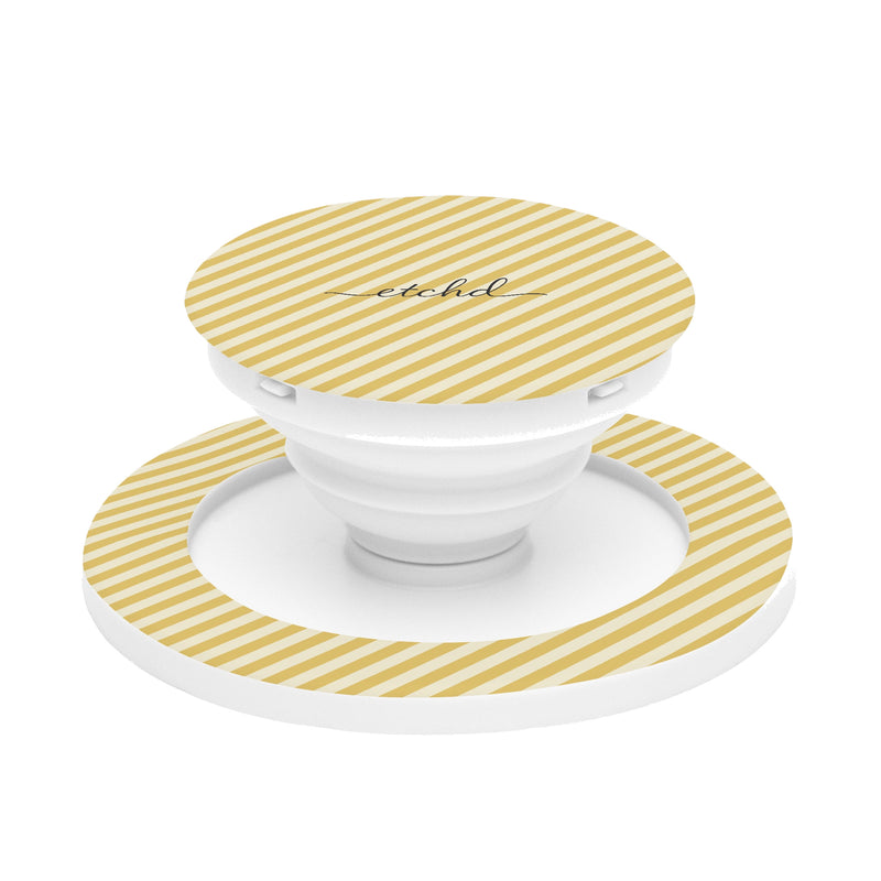 Butter & Cream Striped Diagonal Phone Grip And Stand-zoom-