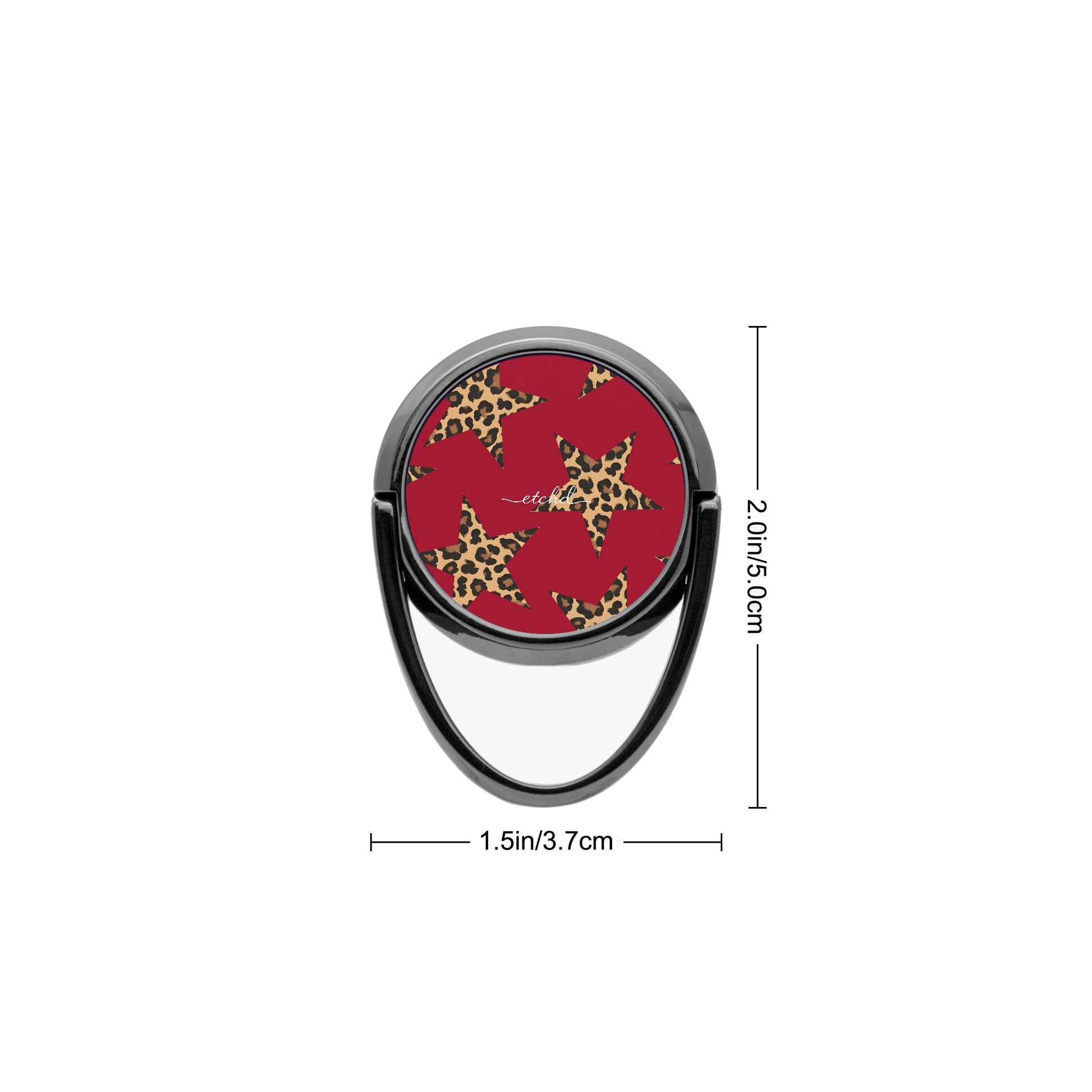 Red & Leopard Stars Phone Ring Holder by etchd, view 3
