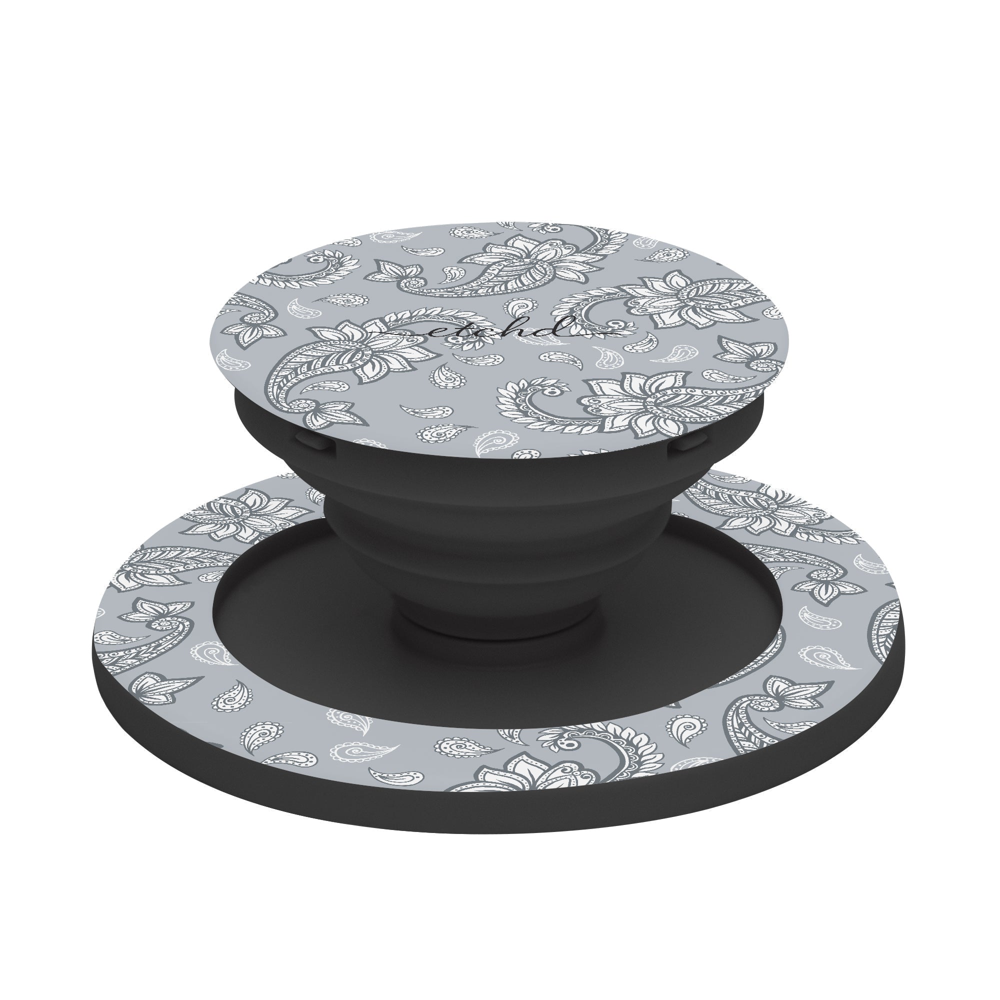 Dusty Blue Paisley Phone Grip And Stand by etchd, view 6