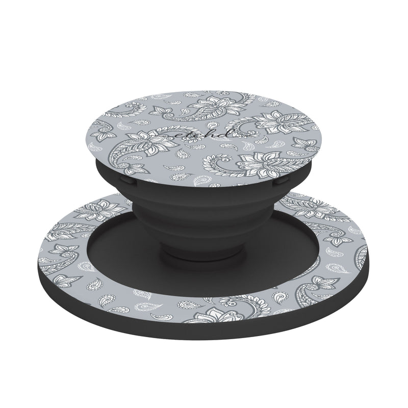 Dusty Blue Paisley Handy-Halterung und Ständer-zoom-