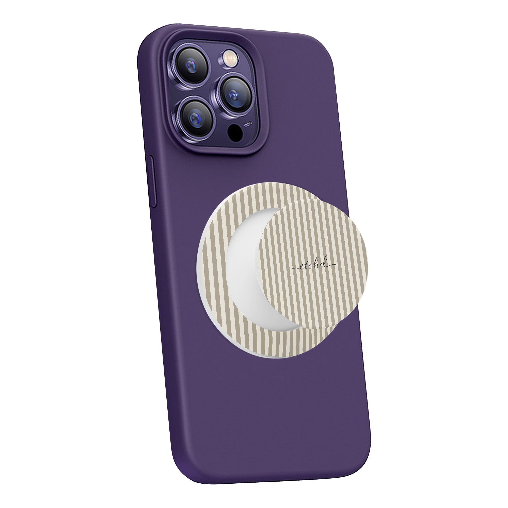 Neutral Striped Phone Grip And Stand by etchd, view 7