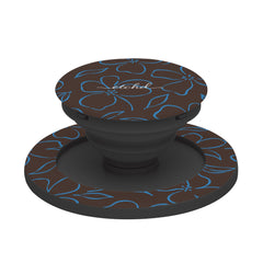 Espresso & Cerulean Floral Phone Grip And Stand by etchd, view 6