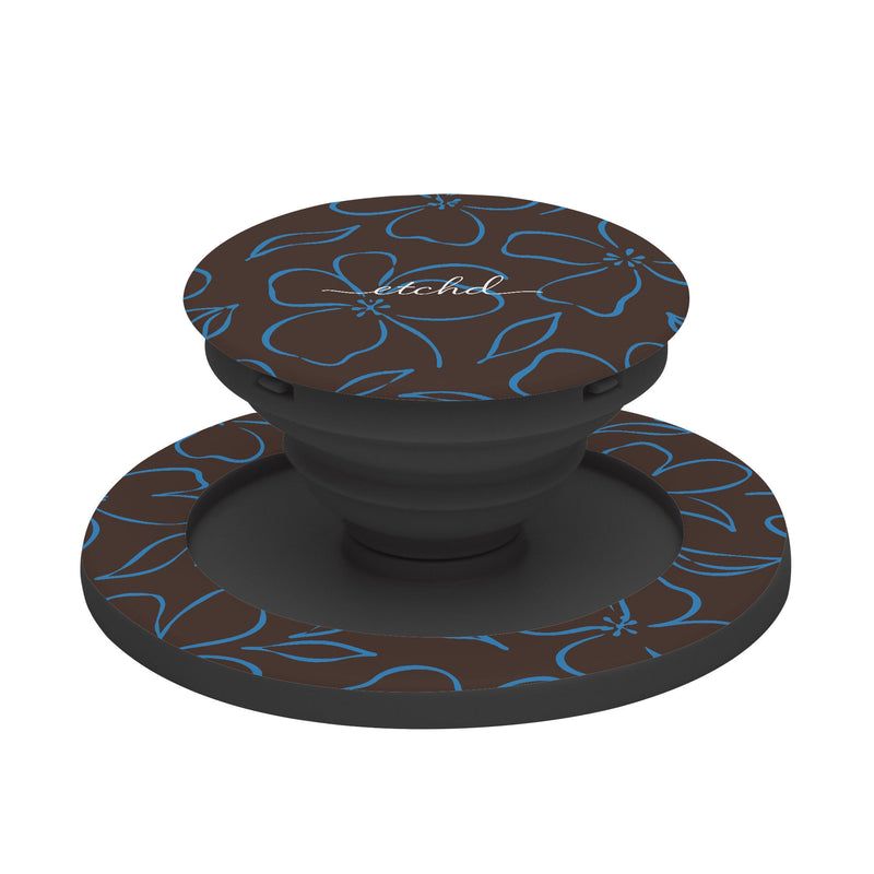 Espresso & Cerulean Floral Anneau de maintien et support-zoom-