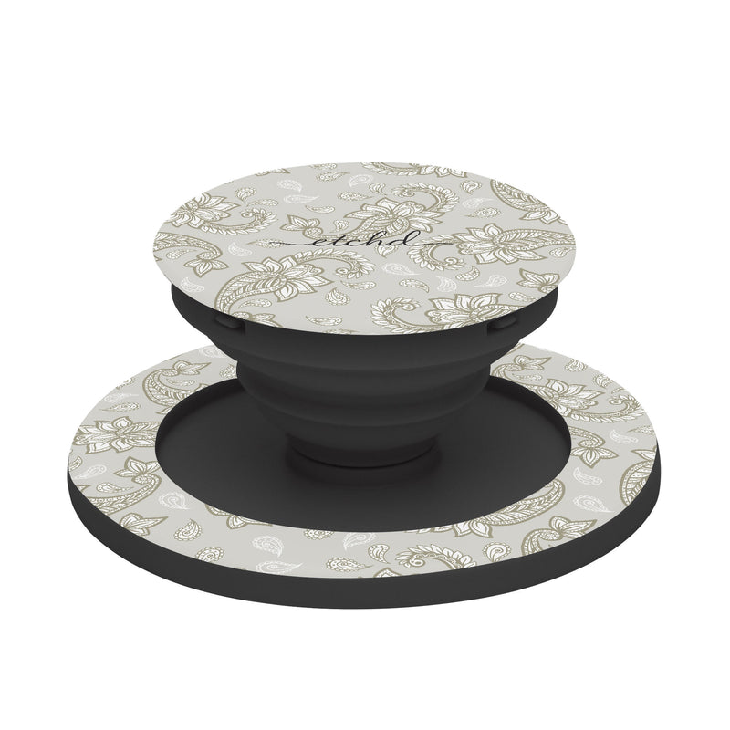 Beige Paisley Handy-Halterung und Ständer-zoom-