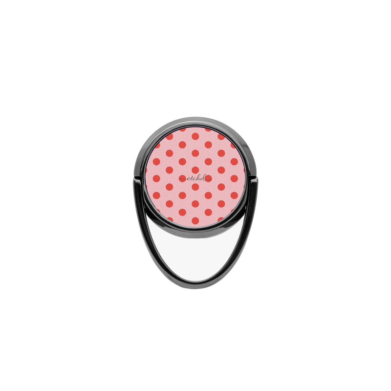 Poppy And Blush Polka Dot Handy-Ring-Halterung-zoom-