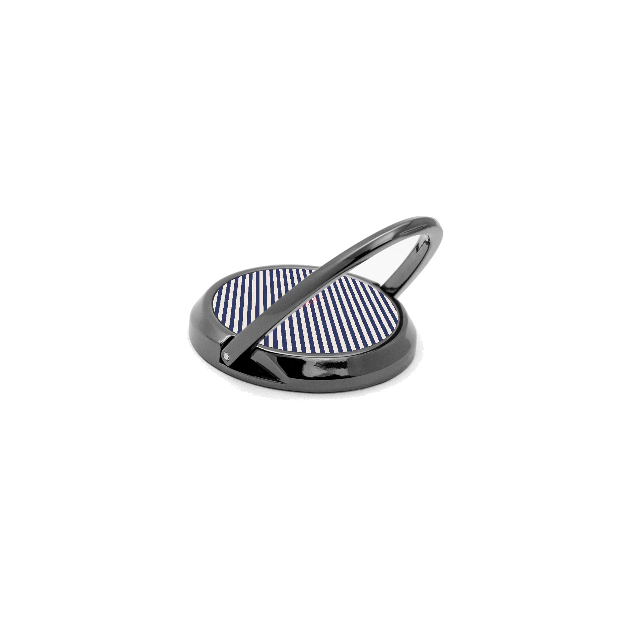 Navy & Cream Striped Diagonal Phone Ring Holder by etchd, view 5